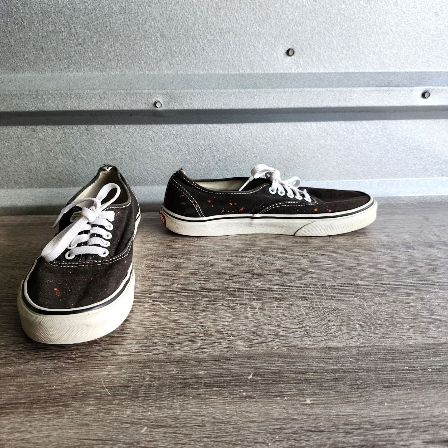 Vans VANS Splat Design Sneaker Mens Black Orange Size 8.5 US 8.5 Lace Up Athletic Skateboarding Casual Redesign: Designer Pattern Solid Vintage No Size US 8 / EU 41 - 2 Thumbnail