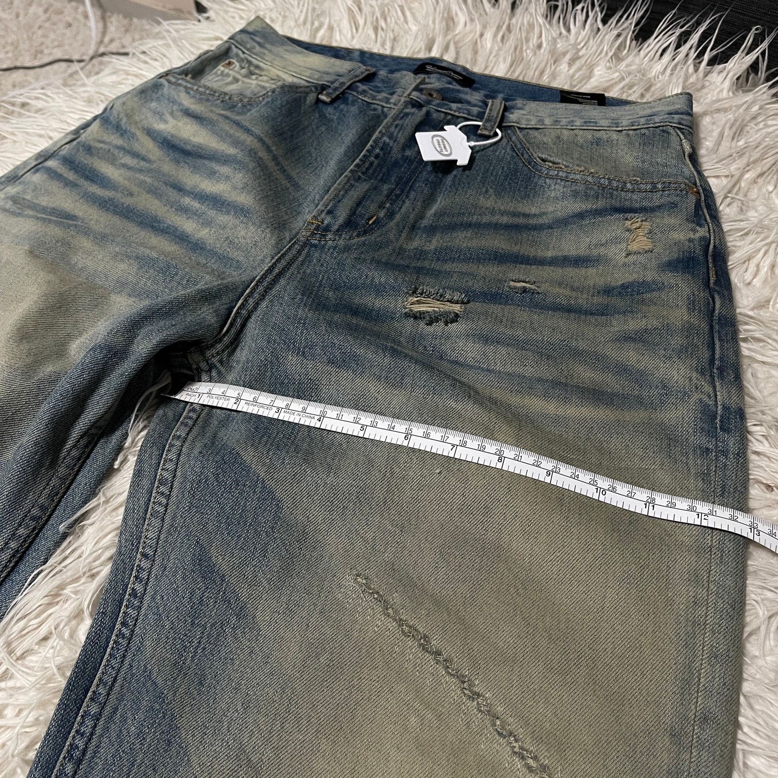 If Six Was Nine × Japanese Brand × Vintage Vintage Faded Wash Distressed Wideleg Baggy Denim Jeans Blue Size US 31 - 20 Thumbnail
