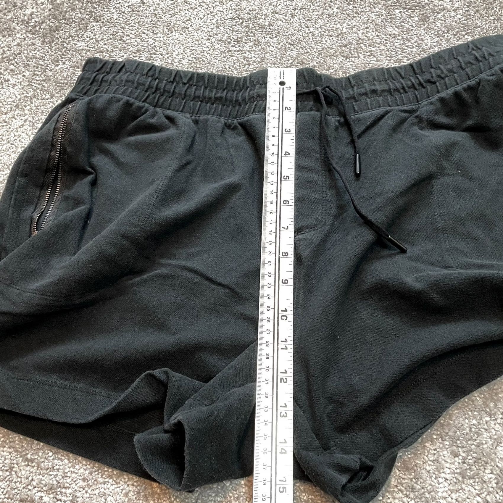 Vintage Unbranded Twill Shorts Womens XXl Black Sweat Zip Pockets Stretch Drawstring 4" Size 26" / US 2 / IT 38 - 4 Thumbnail