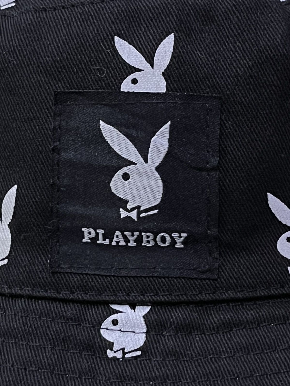 Playboy 🐇 Retro Playboy Reversible Bunny Monogram Bucket Hat Street Size ONE SIZE - 4 Thumbnail
