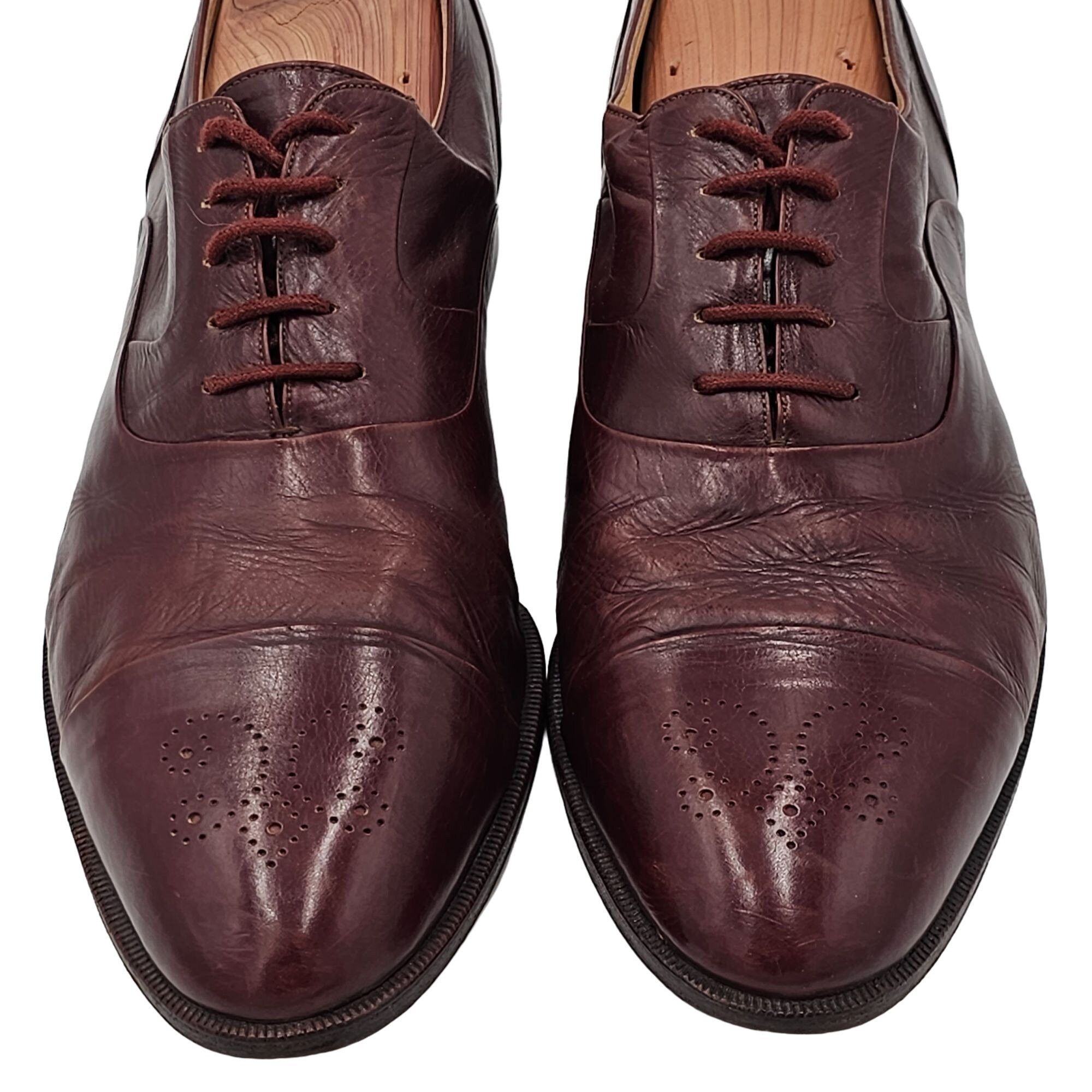 Bally Vintage Bally Italy Dress Shoes Men's 10.5 Burgundy Calfskin Size US 10.5 / EU 43-44 - 2 Thumbnail
