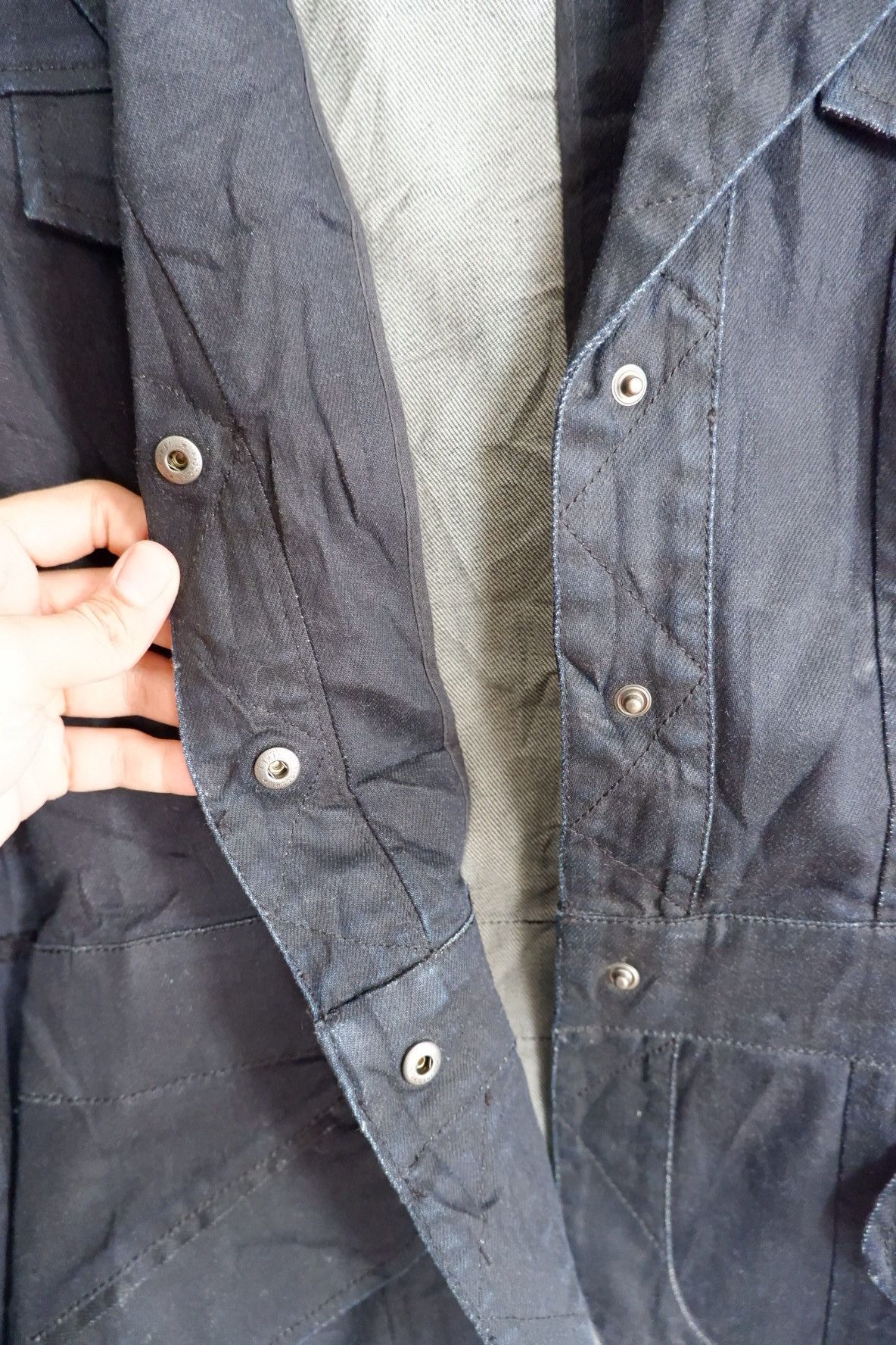 John Galliano John Galliano Black Coated Blazer Denim Jacket Size M / US 6-8 / IT 42-44 - 3 Thumbnail
