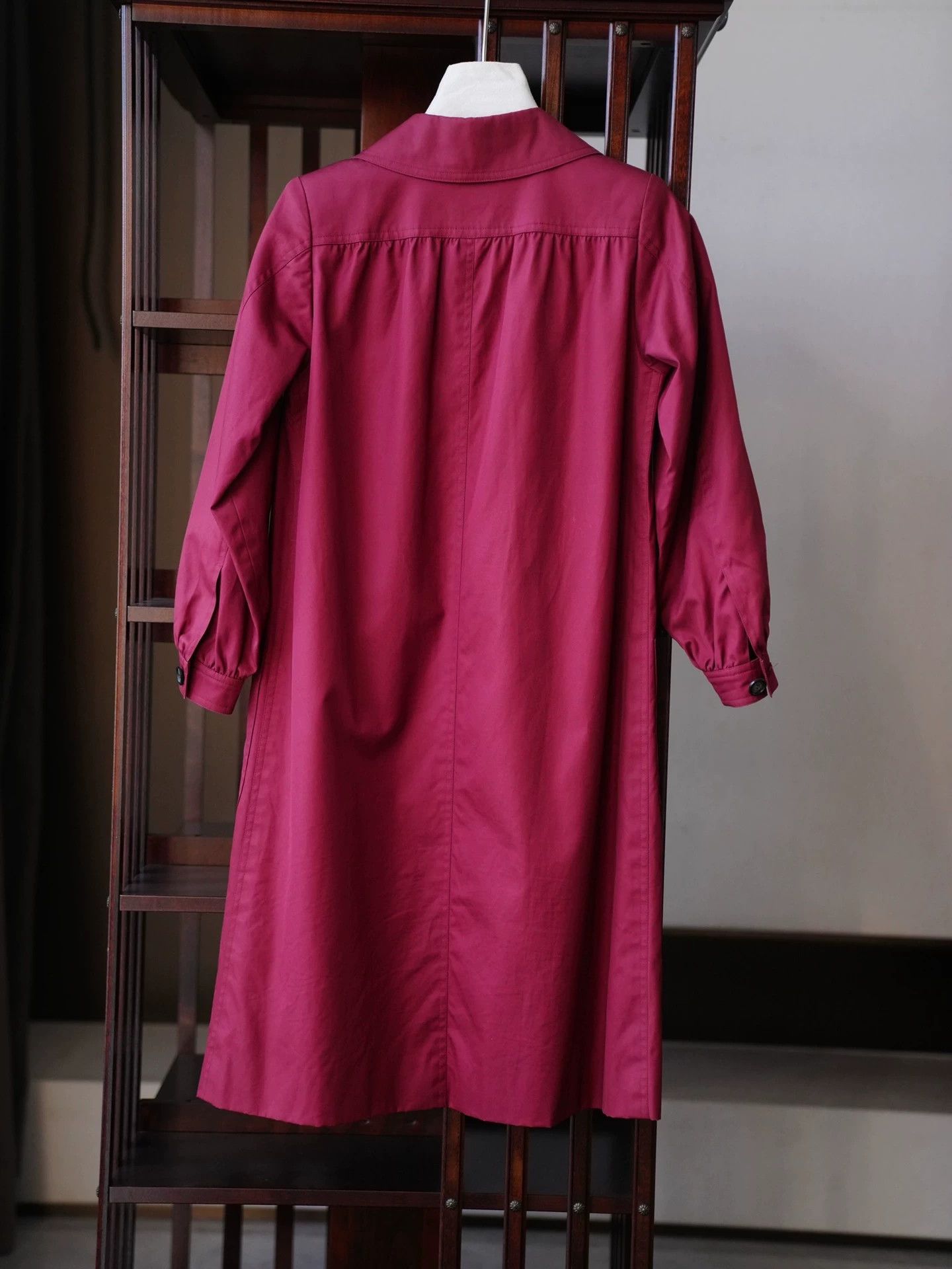 Yves Saint Laurent YSL Vintage Cotton Rust Red Hunting Trench Coat XS Size XS / US 0-2 / IT 36-38 - 3 Thumbnail