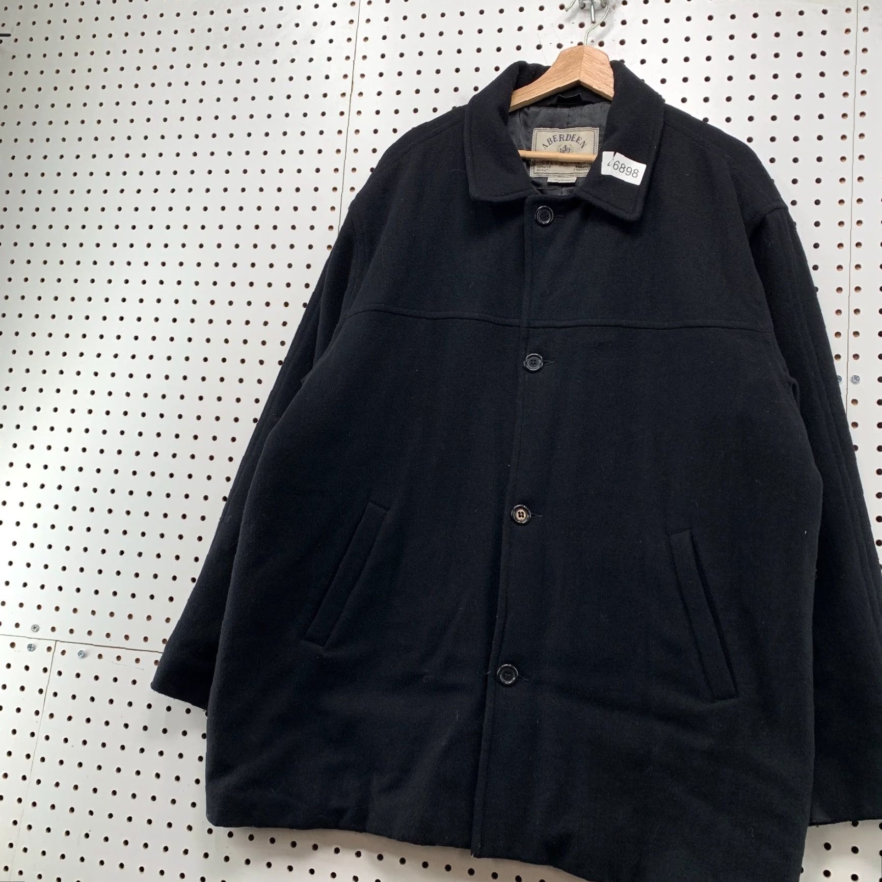 Vintage VINTAGE Aberdeen Overcoat Mens L Black Insulated Wool Coat Business Casual Long Winter Fall Outerwear Size US L / EU 52-54 / 3 - 6 Thumbnail
