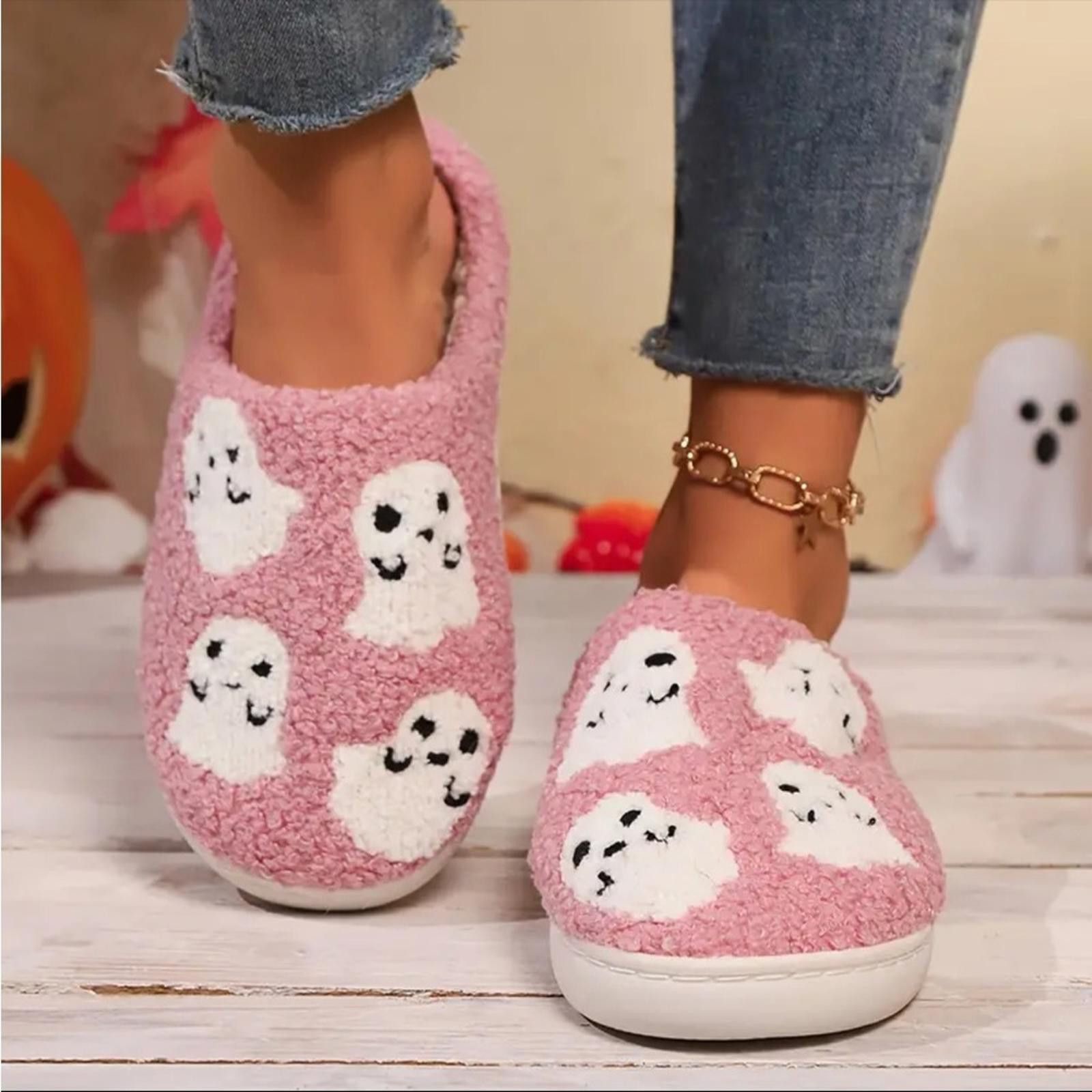 Designer Halloween Ghost Slippers NWT Size US 6.5 / IT 36.5 - 1 Thumbnail
