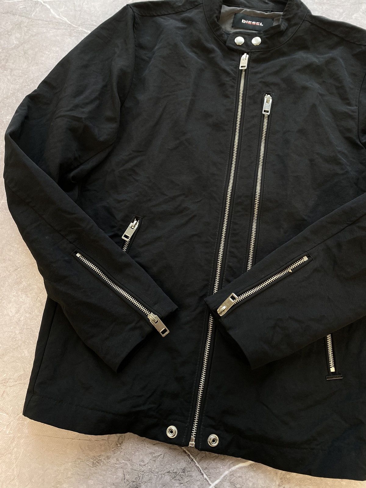 Diesel × Vintage Rare Y2K Diesel Bomber Light Black Jacket 100% Nylon Size US S / EU 44-46 / 1 - 8 Thumbnail