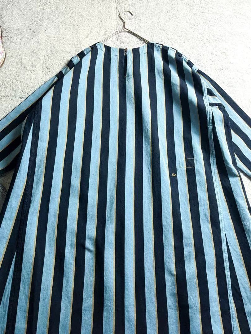 45rpm 45R Embroidered Blue Striped Dress Size M / US 6-8 / IT 42-44 - 9 Thumbnail