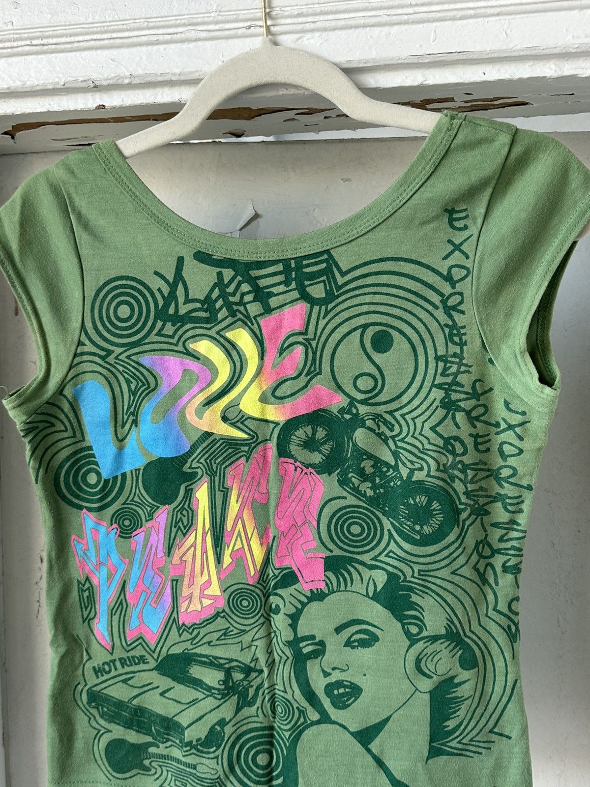 Japanese Brand × Vintage Vintage Printed Green Top Size M / US 6-8 / IT 42-44 - 2 Thumbnail