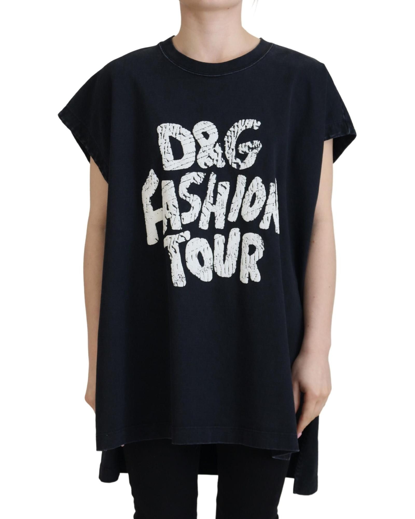 image of Dolce Gabbana Gorgeous Fashion Round Neck Cotton T-Shirt in Black, Women's (Size Small)