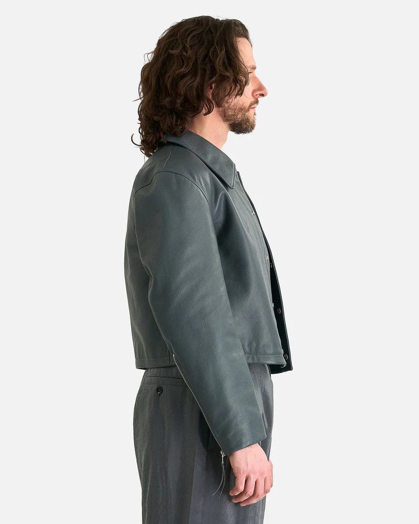 Lemaire o1s1v1r1oon0825 Boxy Cropped Jacket in Steel Blue Size US M / EU 48-50 / 2 - 3 Thumbnail