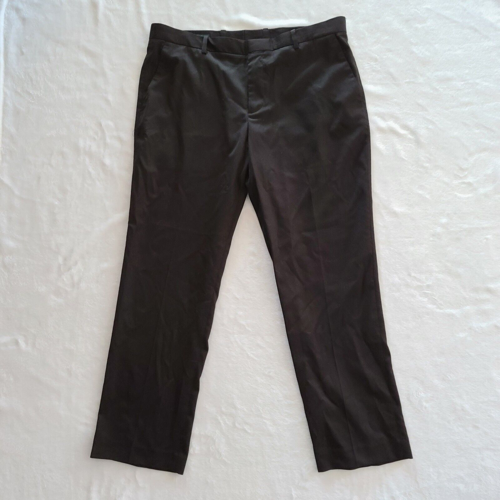 Perry Ellis Modern Fit 36x30 Men's Black Dress Pants Flat Front Pockets Size US 36 / EU 52 - 1 Thumbnail