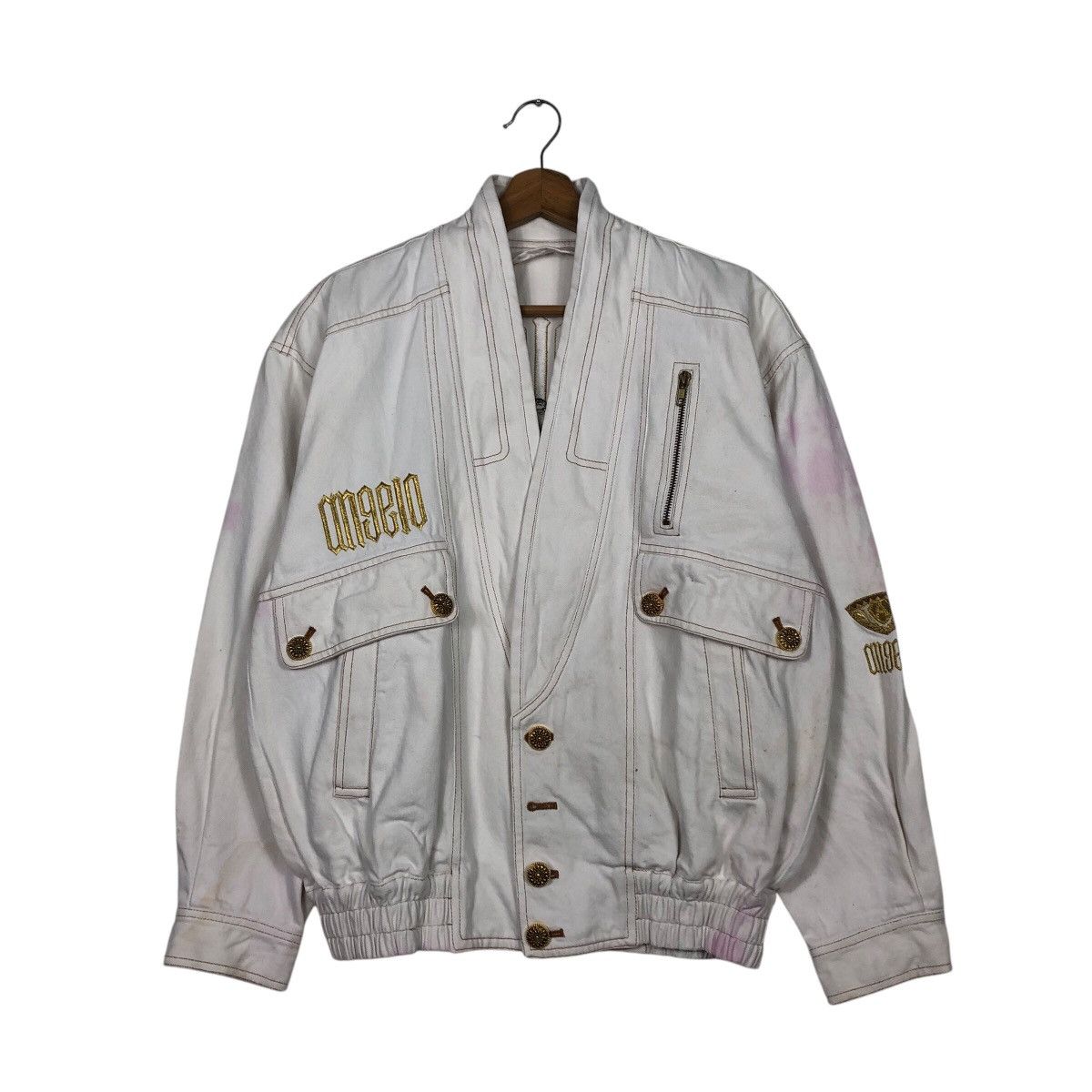 Japanese Brand × Vintage 📌Vintage Bomber Jacket Angelo Embroidered Big Logo Size US L / EU 52-54 / 3 - 3 Thumbnail