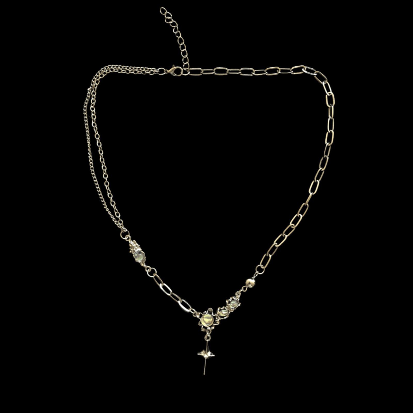 Jewelry Electro Chain Crystal Stone Silver Abstract Star Pop Fantasy Size ONE SIZE - 3 Thumbnail