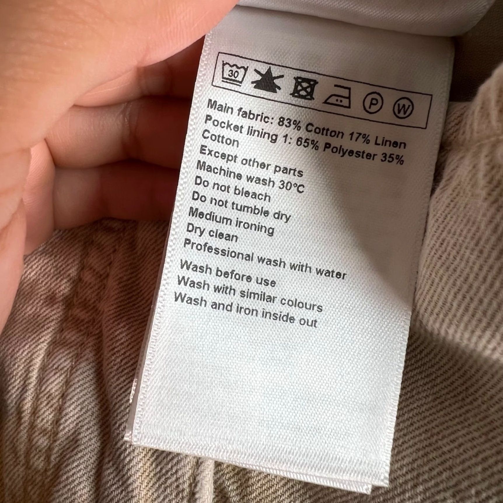 ba&sh Ba&Sh Womens High-Waisted Tapered Pants Size 2 Beige Cotton Linen Blend Size 26" / US 2 / IT 38 - 4 Thumbnail
