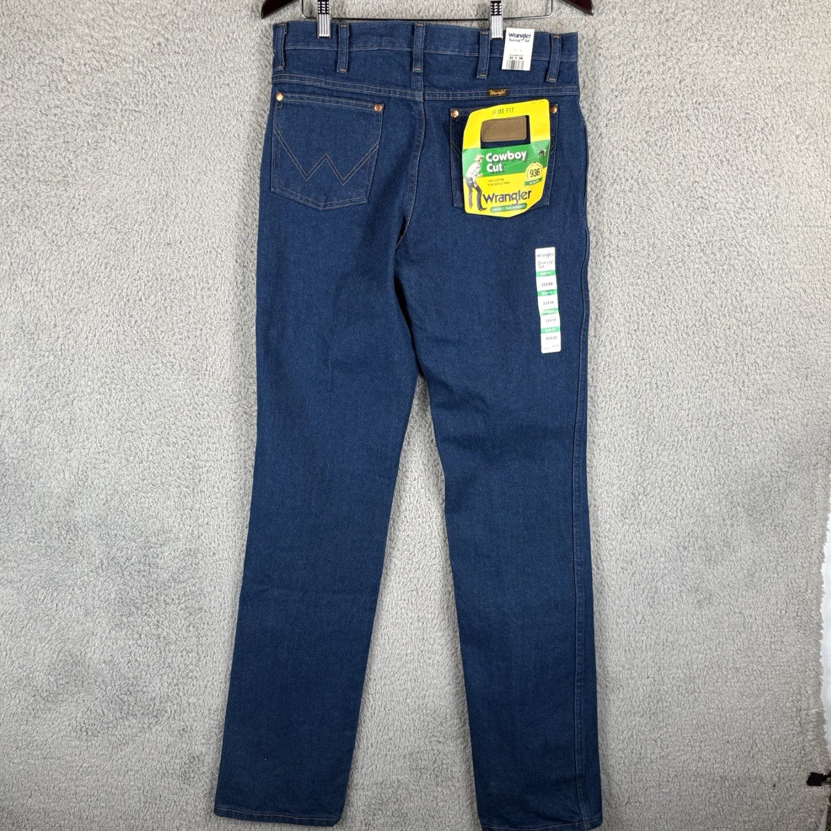 Wrangler Wrangler Cowboy Cut 936 Slim Fit Jeans 32x38 Medium Wash Blue Denim 100% Cotton Mens Regular Y2K Cowboy Cut Slim Fit Straight Jeans Size US 32 / EU 48 - 3 Thumbnail