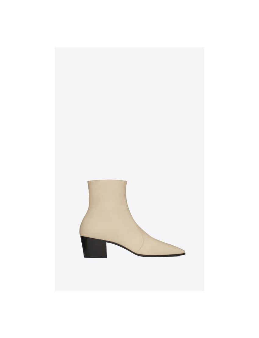 Saint Laurent Paris o1s1wg111024 Vassili Zipped Booties in Pearl Size US 9.5 / EU 42-43 - 1 Thumbnail