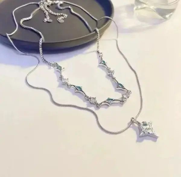 Other Unisex Korean fashion star pendant double layer rhinestone Size ONE SIZE - 8 Thumbnail