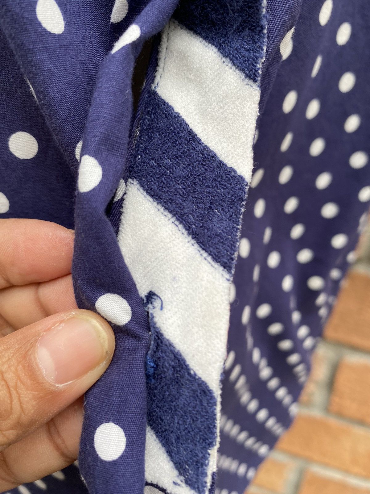 Frapbois FRAPBOIS Blue Long-Sleeve Shirt with White Polka Dots Size XS / US 0-2 / IT 36-38 - 14 Thumbnail
