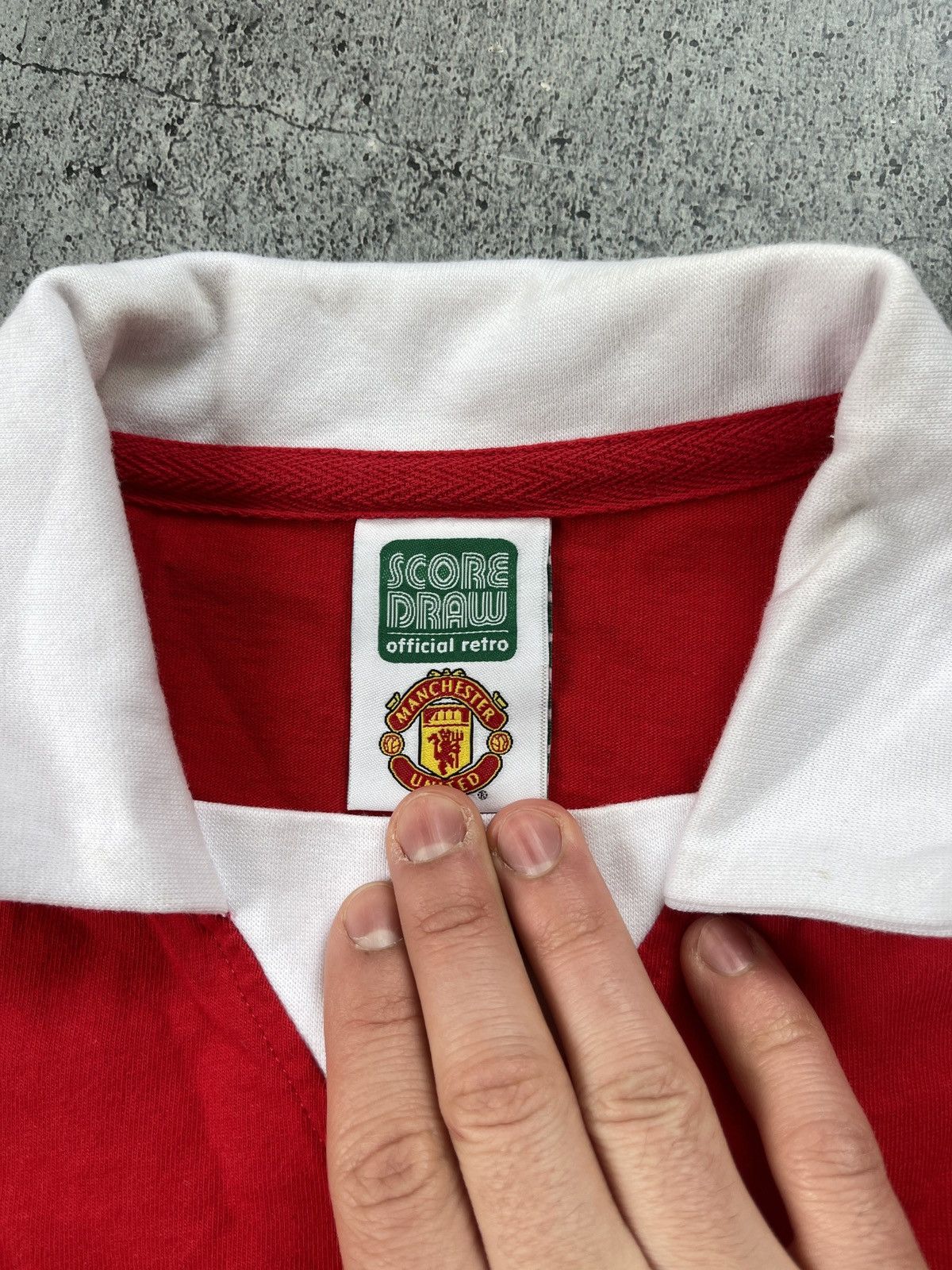 Vintage Score Draw Manchester United 1973 #7 Retro Shirt Jersey Size US S / EU 44-46 / 1 - 6 Thumbnail