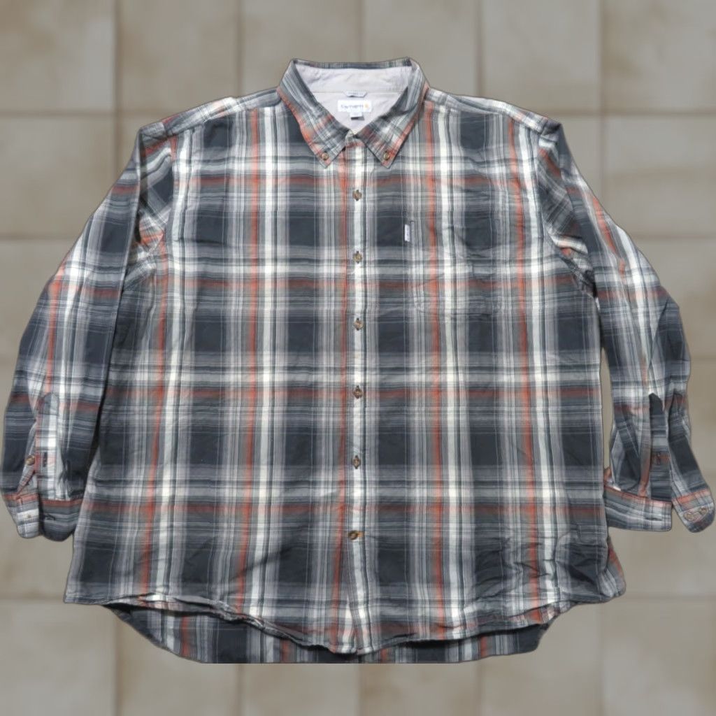 Carhartt Carhartt Shirt Mens 4XL Brown Plaid Flannel Long Sleeve Original Fit Workwear Size US XXL / EU 58 / 5 - 1 Thumbnail