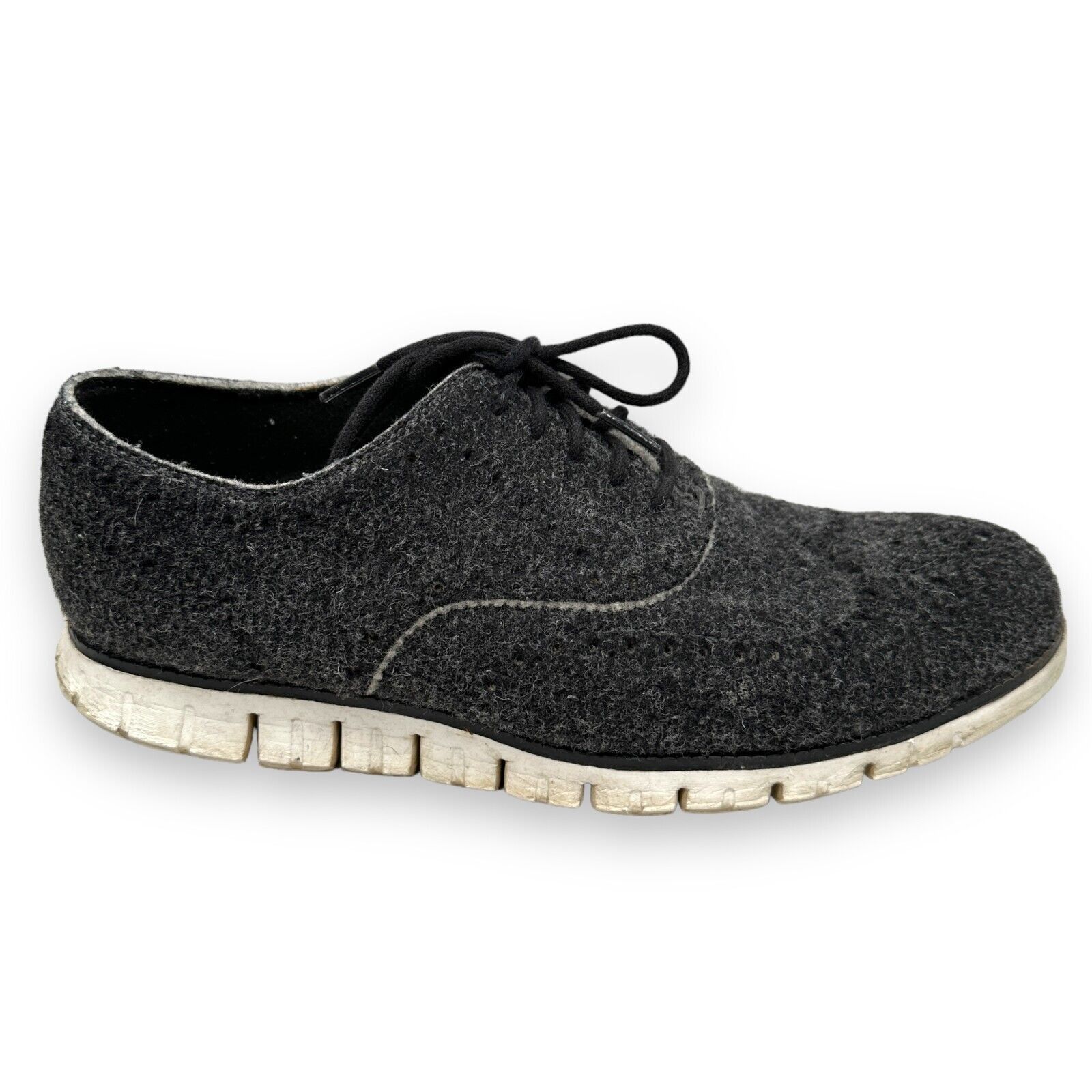 Cole Haan Cole Haan Zerogrand Short Wing Oxford Shoes 11 Gray Wool Size US 11 / EU 44 - 1 Thumbnail