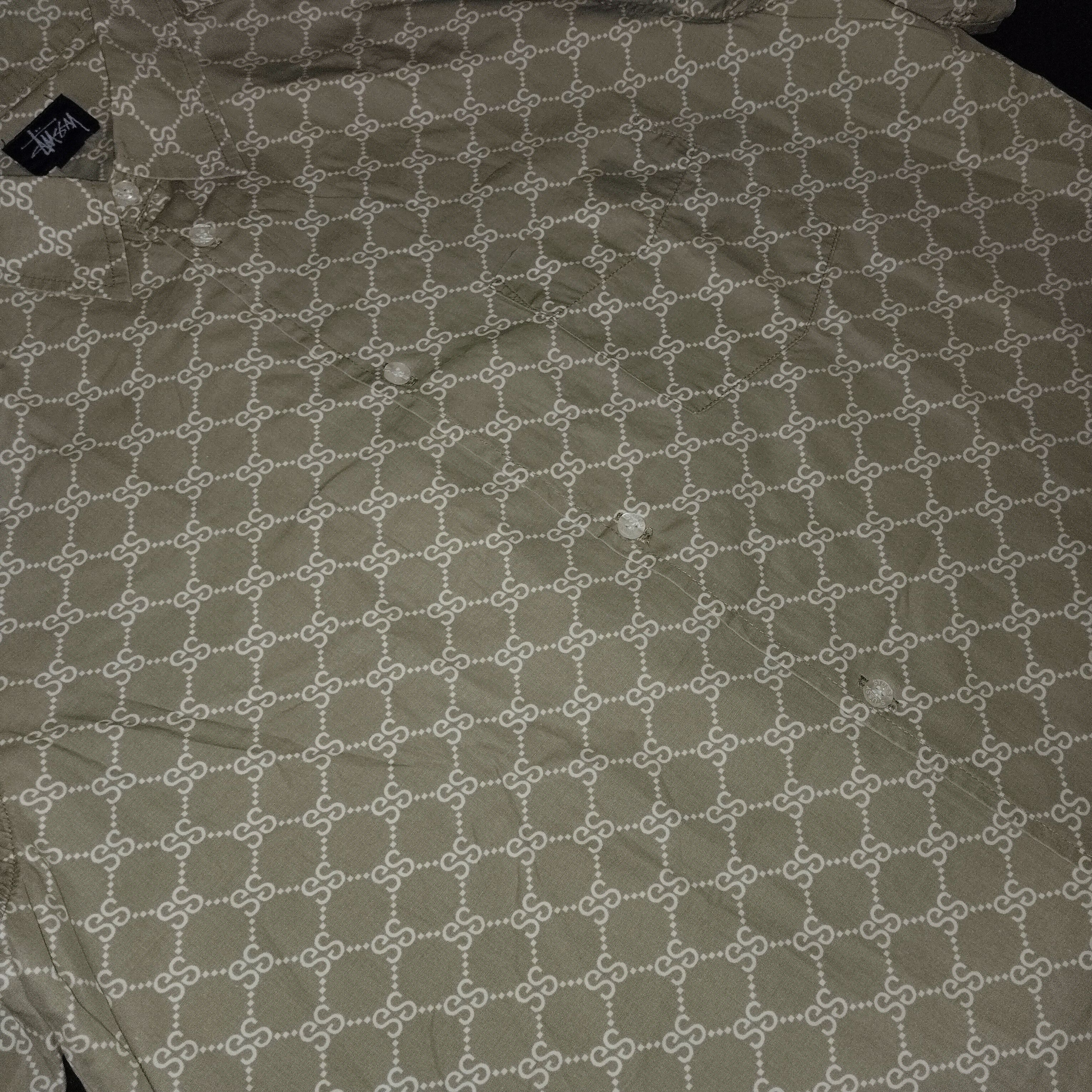 Stussy Vintage 2000 Stussy Monogram Button Up Size US L / EU 52-54 / 3 - 2 Thumbnail