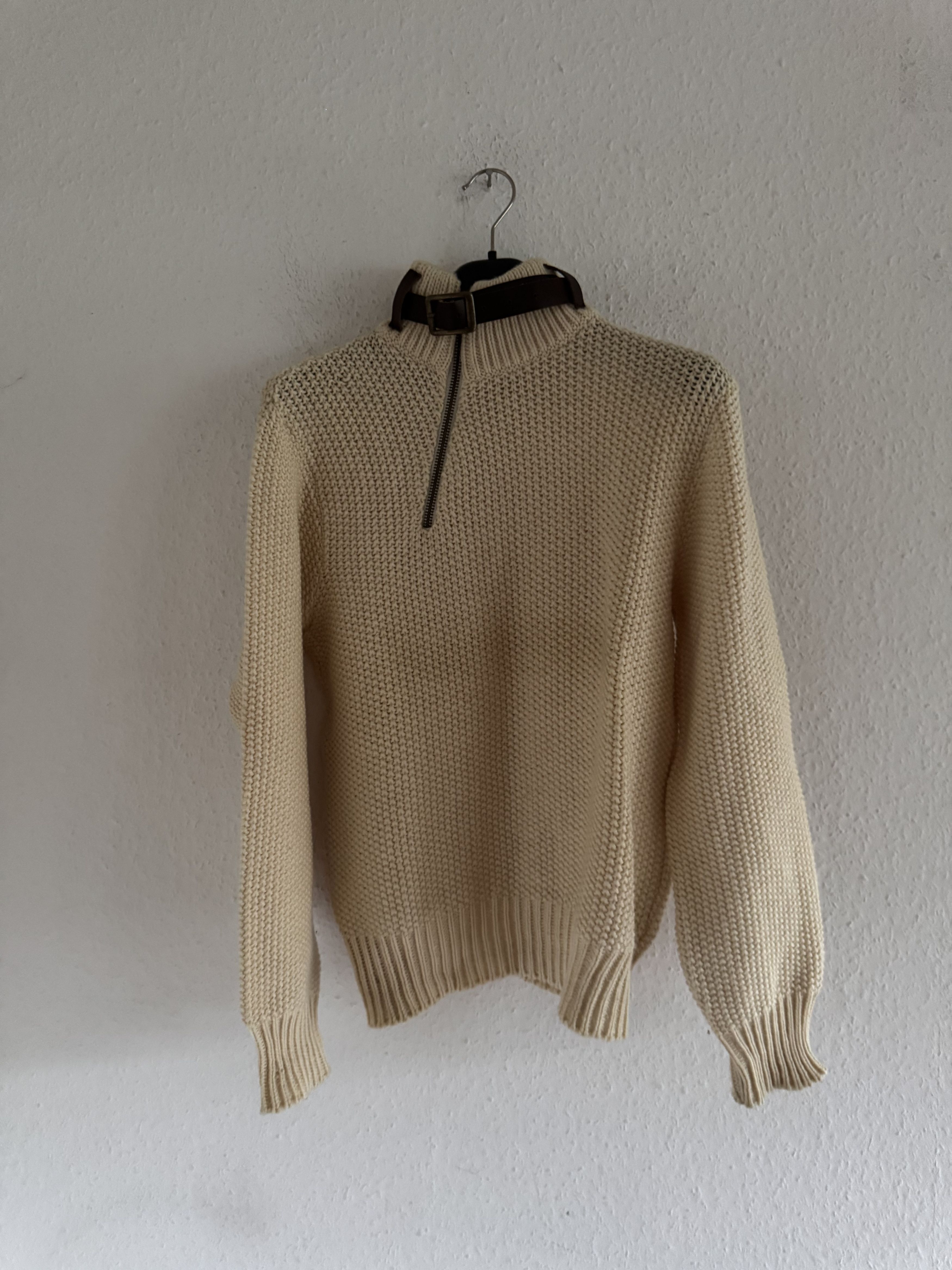 Dsquared2 FW02 Leather Strap Half Zip Knit Sweater Size US L / EU 52-54 / 3 - 11 Thumbnail