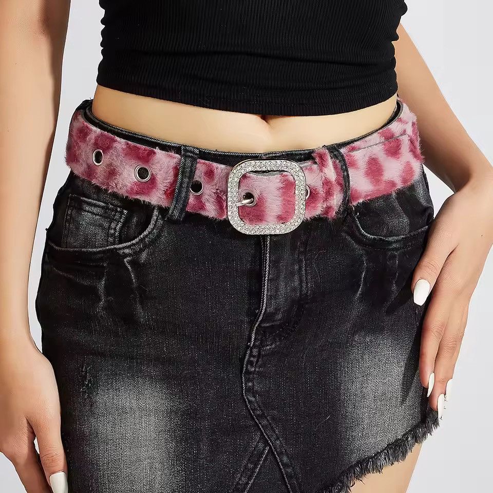 Japanese Brand Leopard PU Leather belt Size ONE SIZE - 3 Thumbnail
