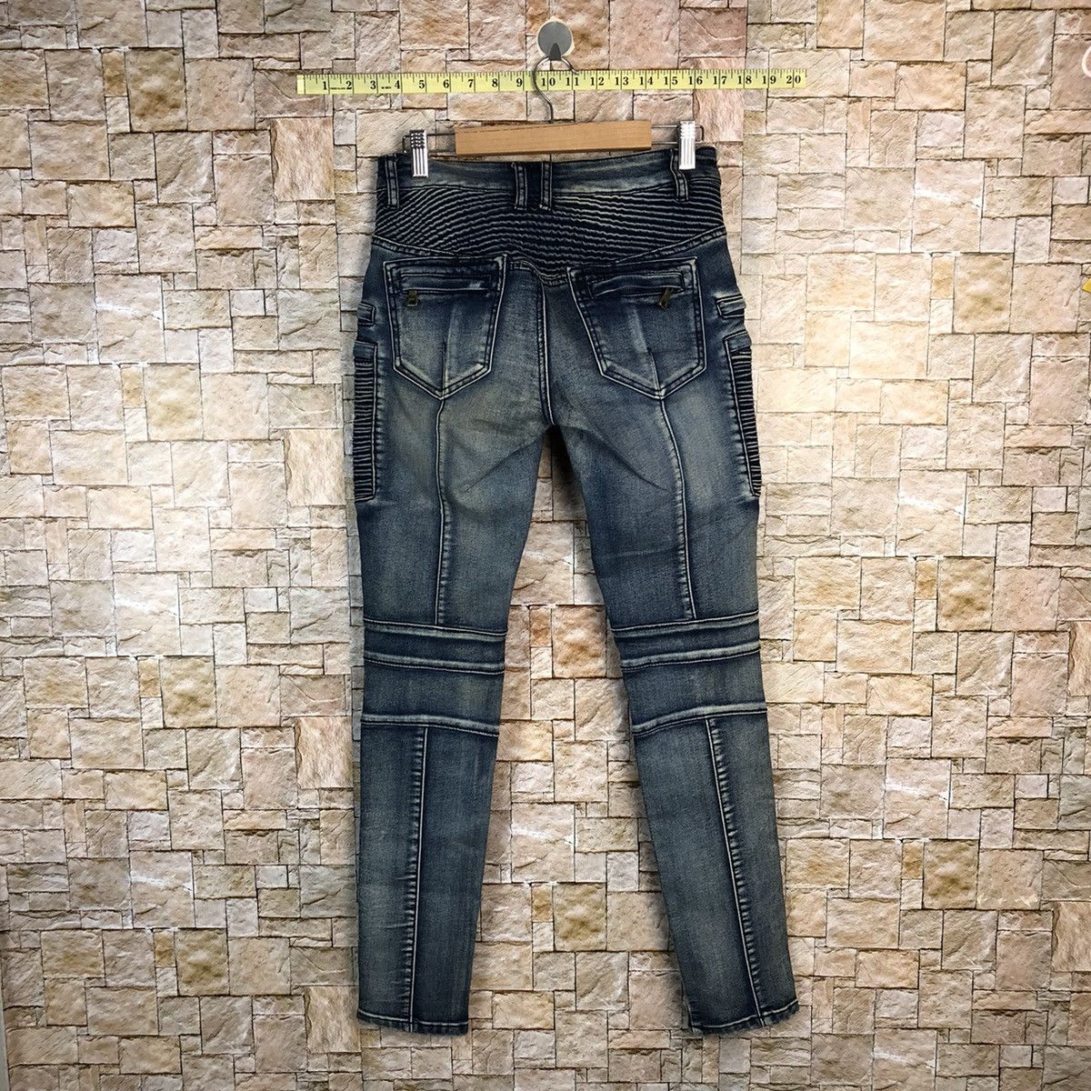Japanese Brand Japan faded Blue Slim Fit bikers denim Jeans #A741 Size 26" / US 2 / IT 38 - 16 Thumbnail