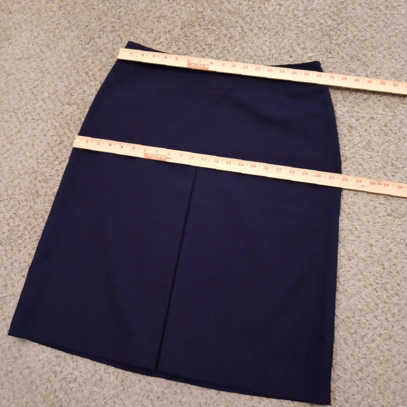 Vintage Hennes Skirt Women Knee Length Blue Polyester Pencil Pleat Zip 14 Regular Size 14 Vintage No Size 36" / US 14 / IT 50 - 2 Thumbnail