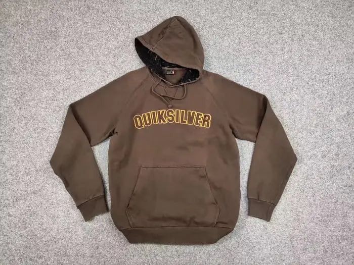 Quiksilver Vintage 90's Quiksilver Brown Big Logo Faded Boxy Hoodie Size US L / EU 52-54 / 3 - 5 Thumbnail