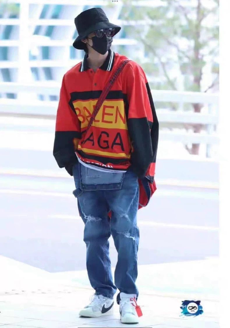 Balenciaga Balenciaga Red, black, yellow color-blocked printed polo s Size US XXS / EU 40 - 5 Thumbnail
