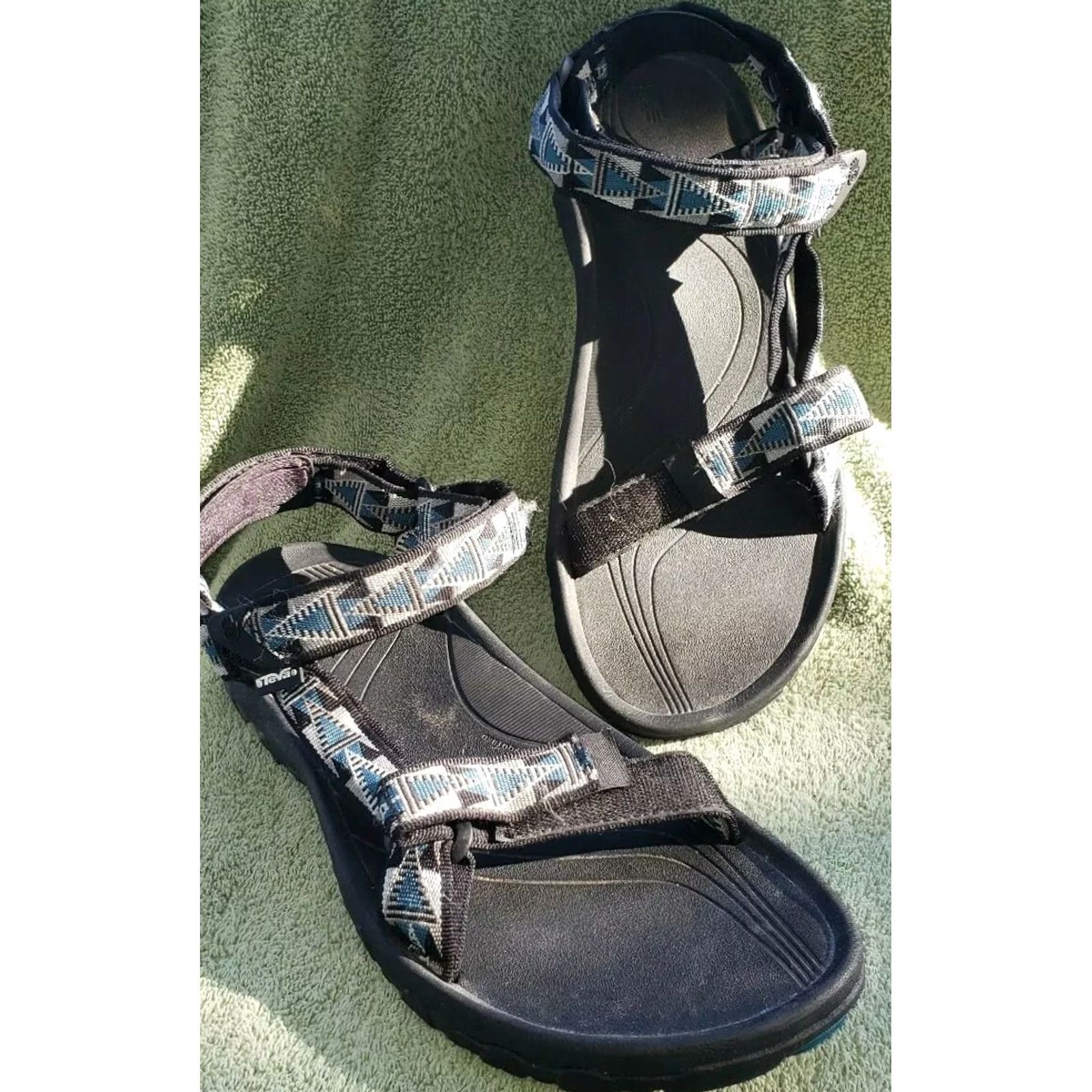 Teva Teva Sandals Main Men's Size 13 Gray Blue Black Strap Roman Style HD Cushioned Footbed Adjustable Hook and Loop Size ONE SIZE - 2 Thumbnail