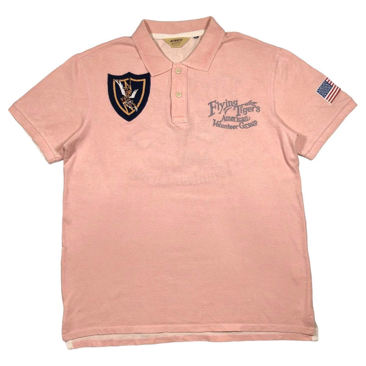 Avirex Vintage Avirex Flying Tigers Big Embroidered Logo Polo Size US XXL / EU 58 / 5 - 6 Thumbnail