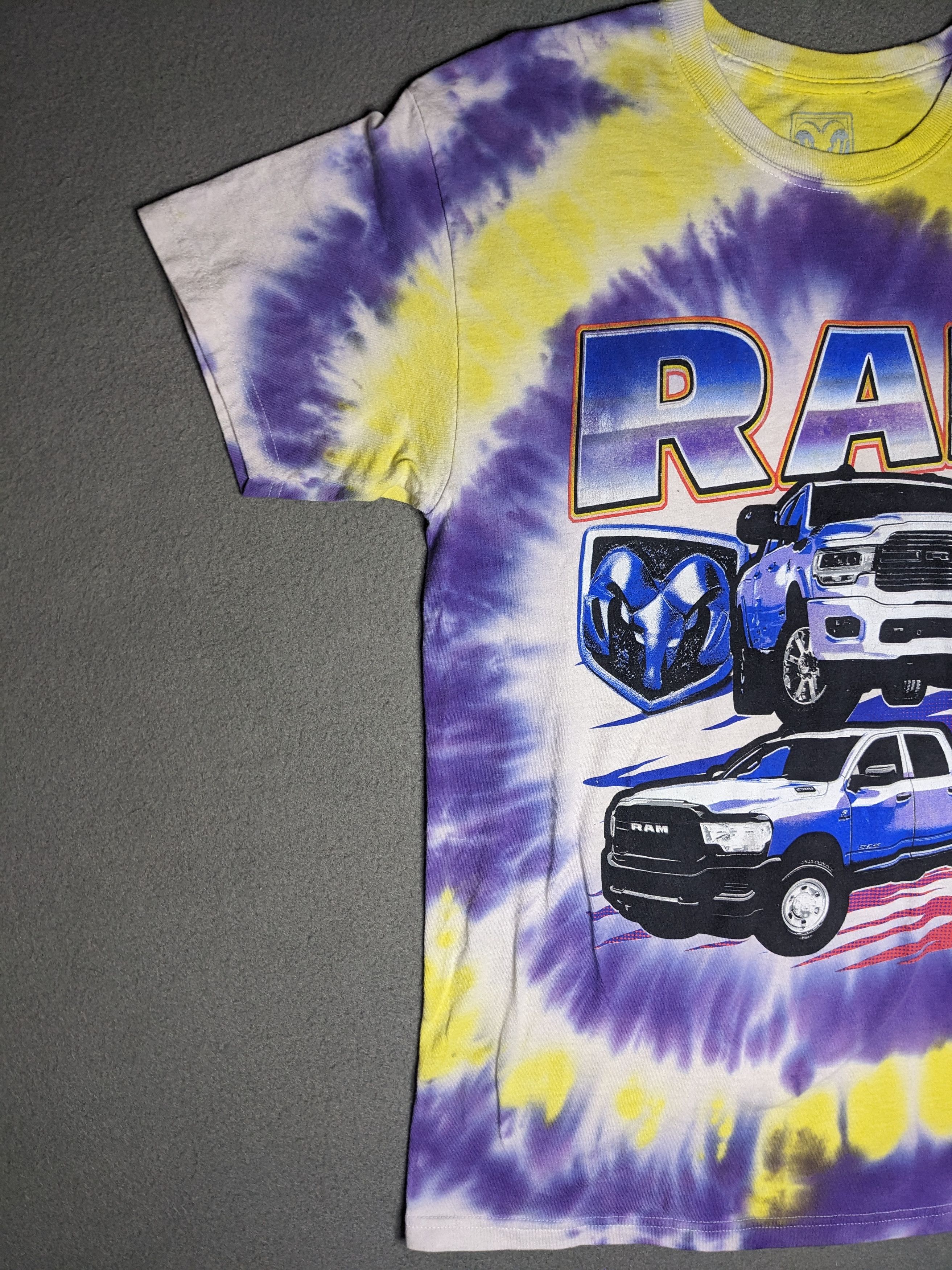 Vintage Dodge Ram Graphic Tee Tie Dye Medium Shirt Purple/Yellow Size US M / EU 48-50 / 2 - 4 Thumbnail
