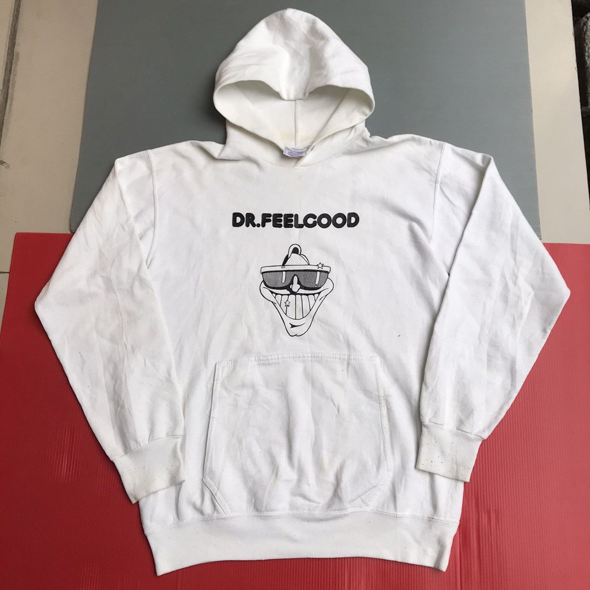 Band Tees × Vintage Vintage Dr Feelgood Hoodie Jumper White Jacket Sportswear Size US M / EU 48-50 / 2 - 8 Thumbnail