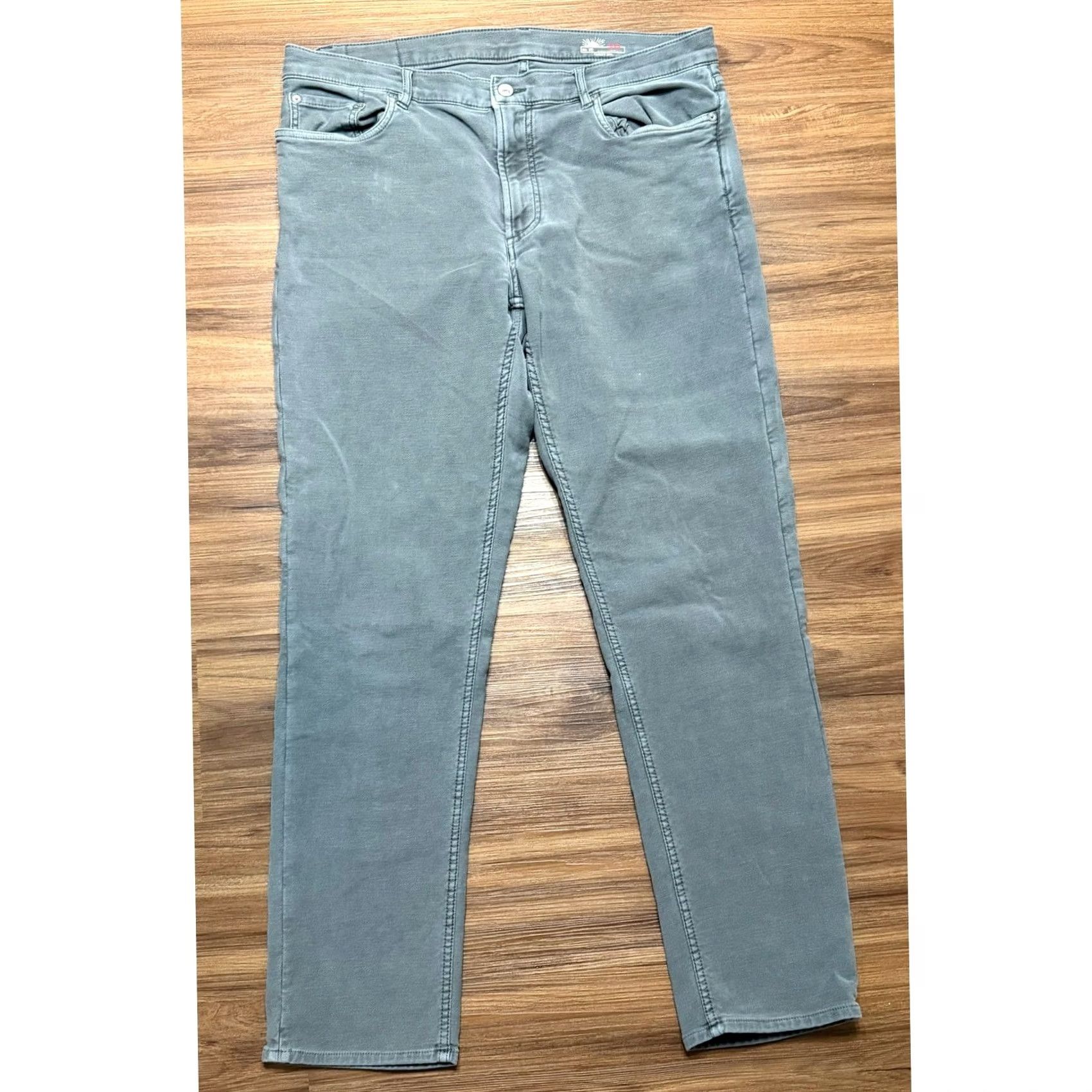 Faherty Faherty Mens Stretch Terry 5-Pocket Pants Slate Grey Cotton Blend Size 36 Size US 36 / EU 52 - 2 Thumbnail