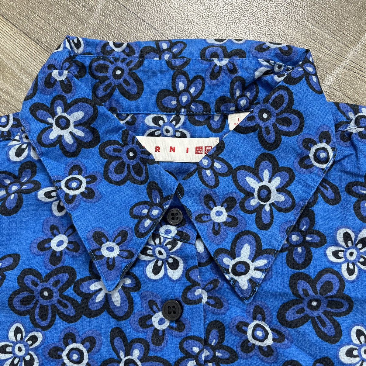 Marni × Uniqlo Marni Uniqlo Floral Oversized Printed Long Shirt Size L Size US L / EU 52-54 / 3 - 4 Thumbnail