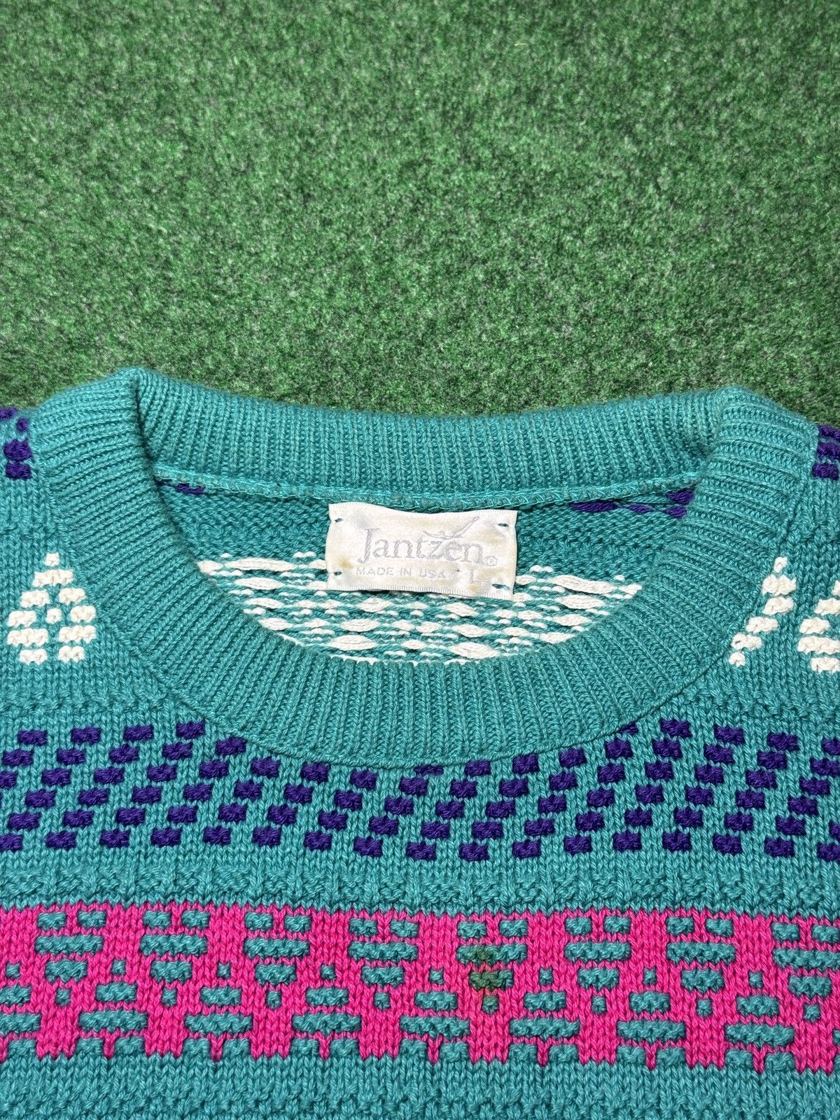 Jantzen Vintage Jantzen 3D Knit Textured Lrg Retro Hip Hop Sweater Size US L / EU 52-54 / 3 - 2 Thumbnail