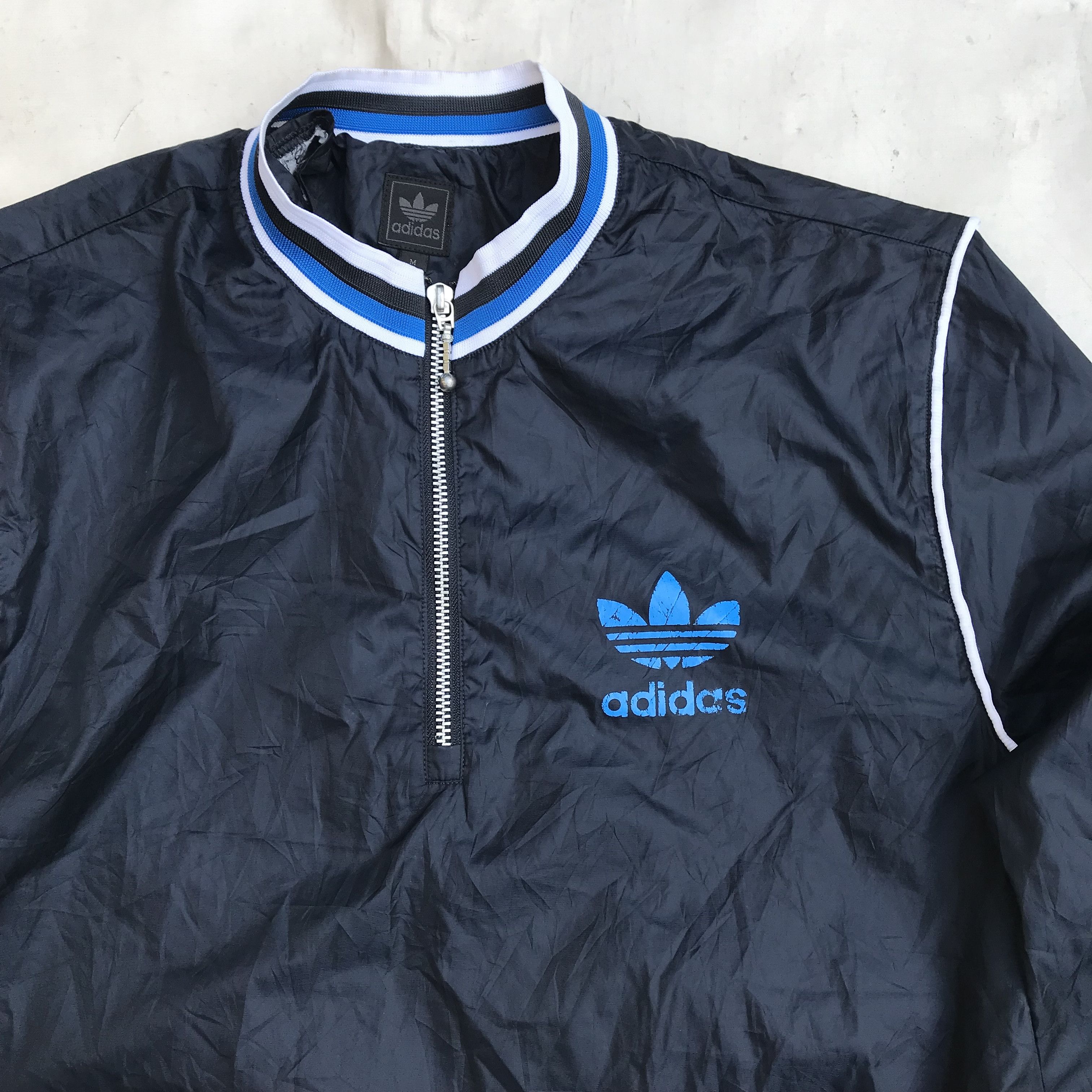 Adidas Adidas Originals Halfzipper nylon navy blue jacket Size US M / EU 48-50 / 2 - 3 Thumbnail