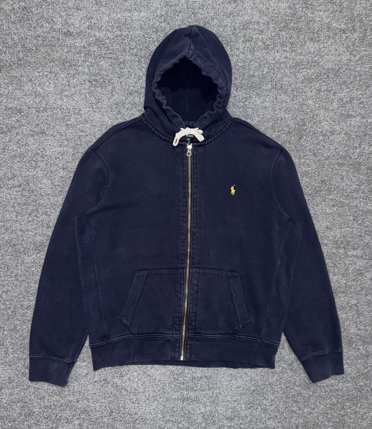 Polo Ralph Lauren Vintage Polo Ralph Lauren Navy Zip Up Heavyweight Hoodie Size US XL / EU 56 / 4 - 1 Thumbnail