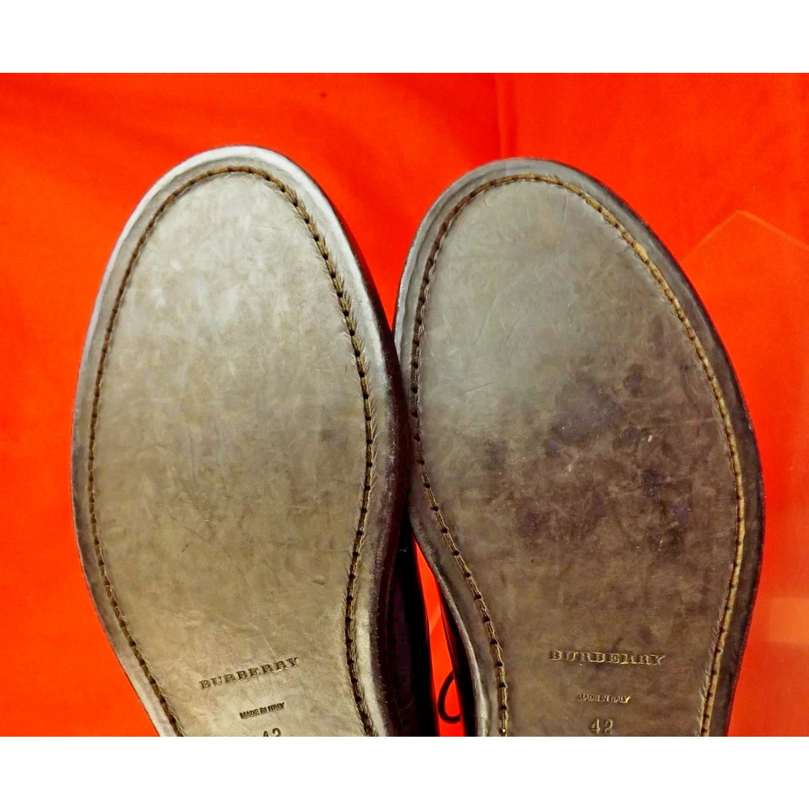 Burberry BURBERRY REDWORTHS BROWN LEATHER SHEARLING OXFORDS 43.5 ITA Size US 10.5 / EU 43-44 - 11 Thumbnail