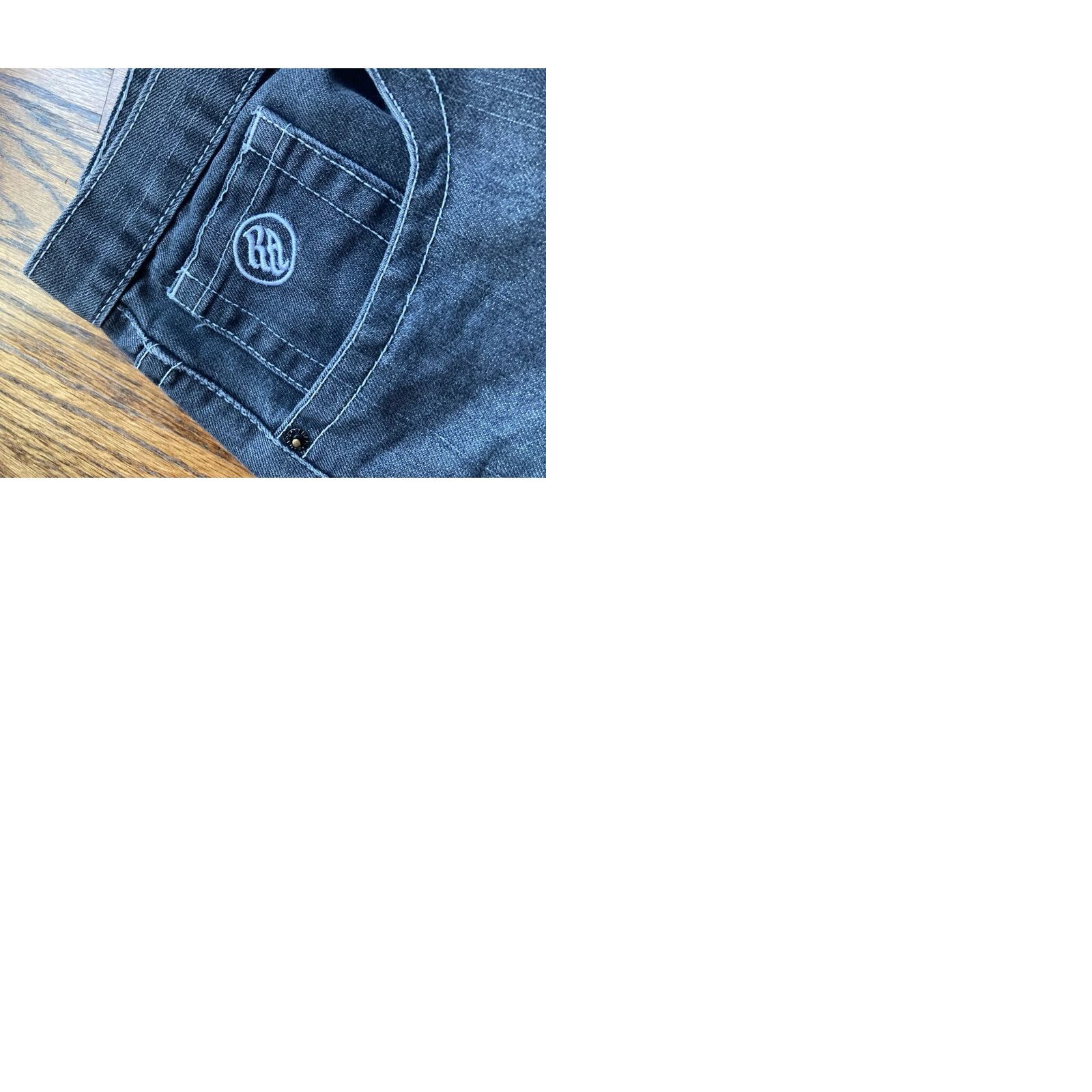 Vintage VINTAGE Red Ape Jeans Mens 40x30 Black Embroidered 5-Pocket Grunge Hip Hop Wide-Leg Y2K Skater Jeans Mens Size US 40 / EU 56 - 9 Thumbnail