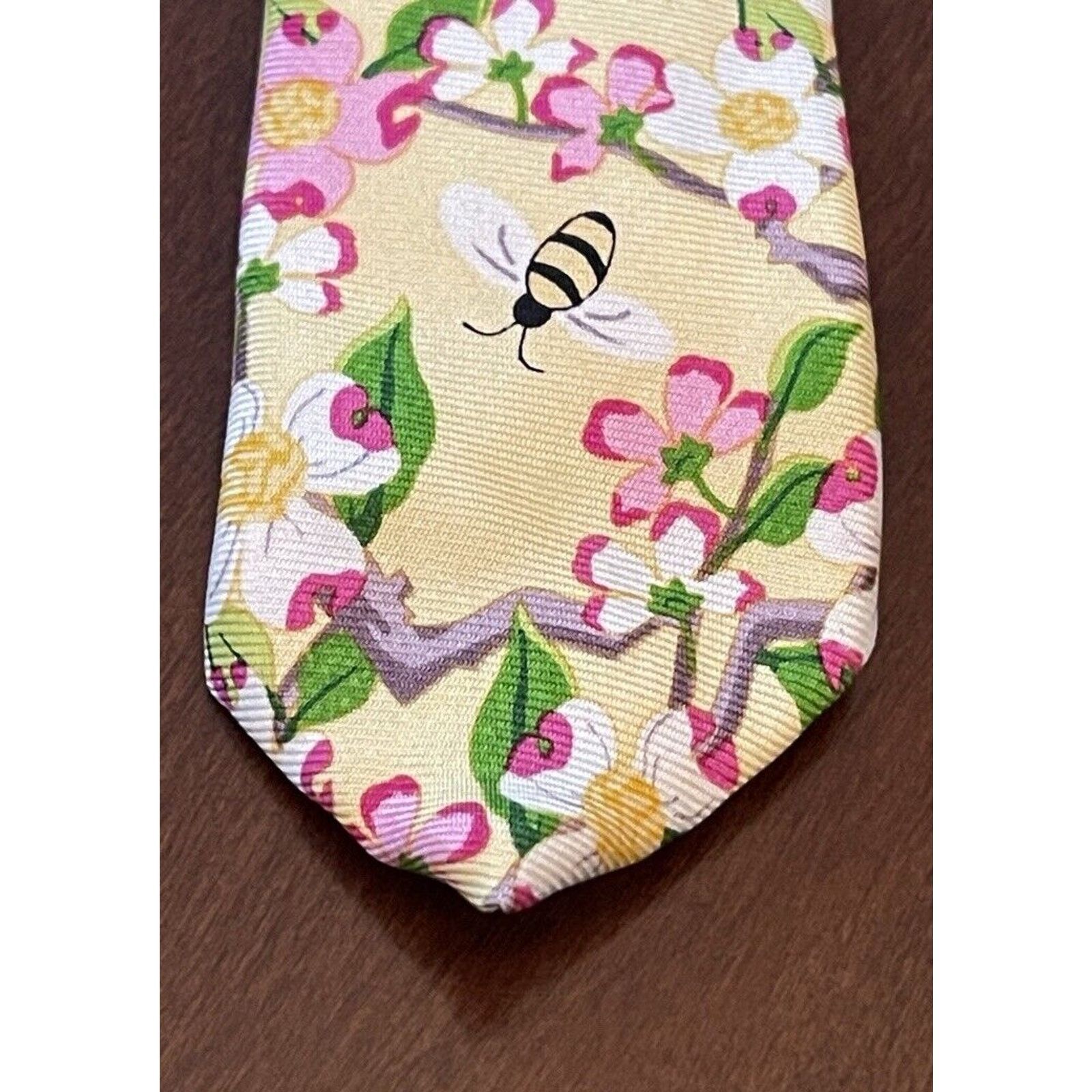 Other Angela Moore HandMade Gold Pink Imported Silk From Italy Size ONE SIZE - 6 Thumbnail