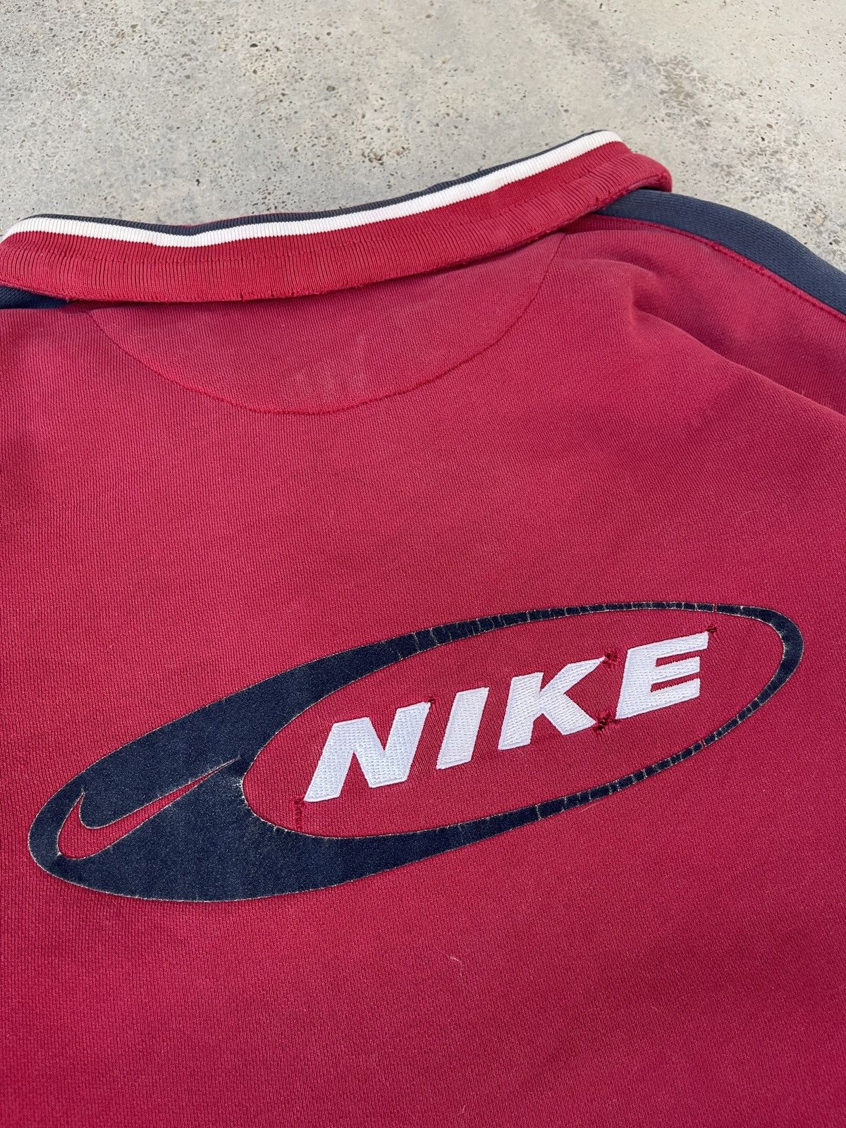 Nike × Vintage Vintage 90s Distressed Nike Half Zipper Sweatshirt Size US XXL / EU 58 / 5 - 6 Thumbnail