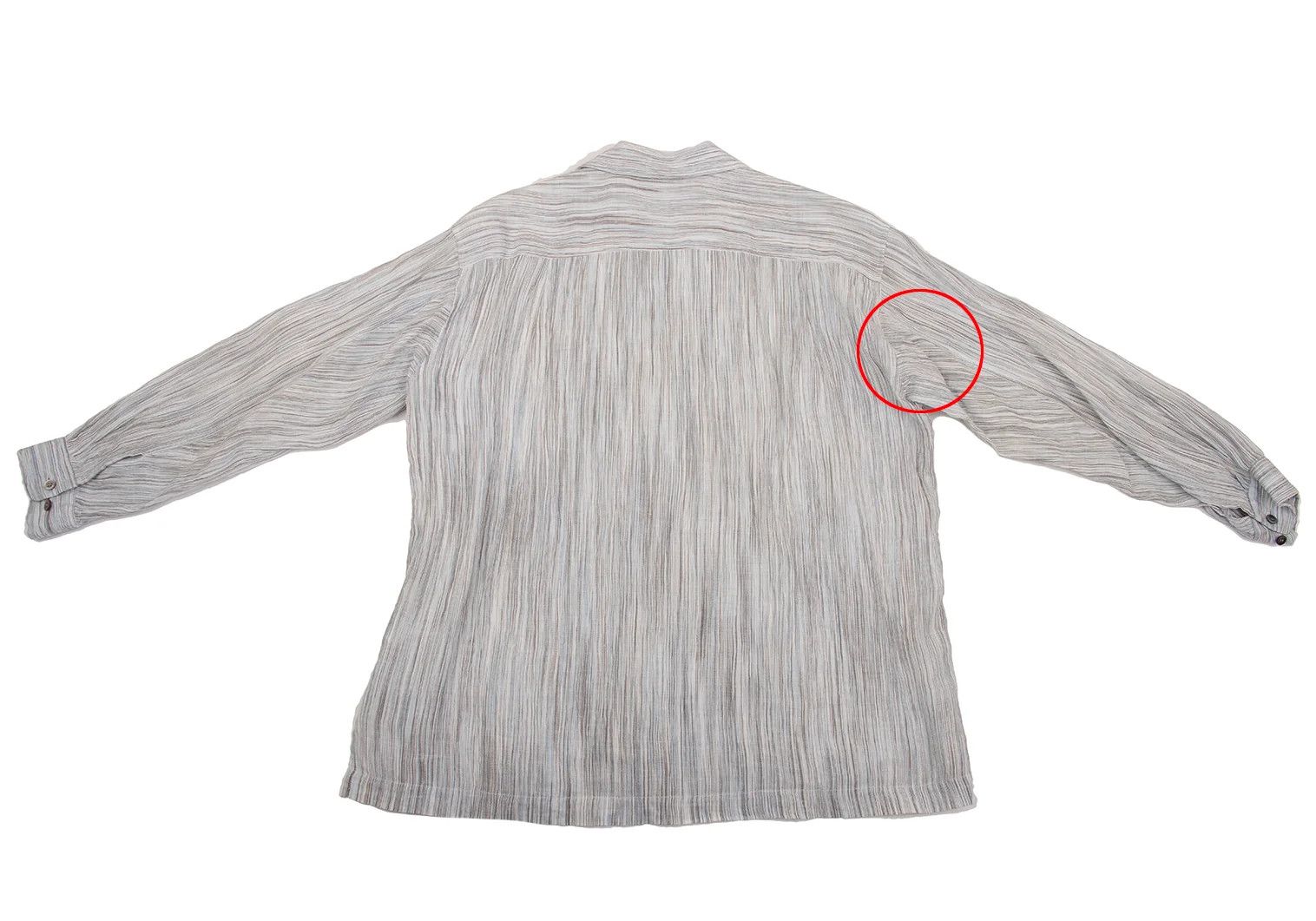 Issey Miyake Linen Striped Open Collar Shirt in Light Blue, Black, White Size US L / EU 52-54 / 3 - 13 Thumbnail
