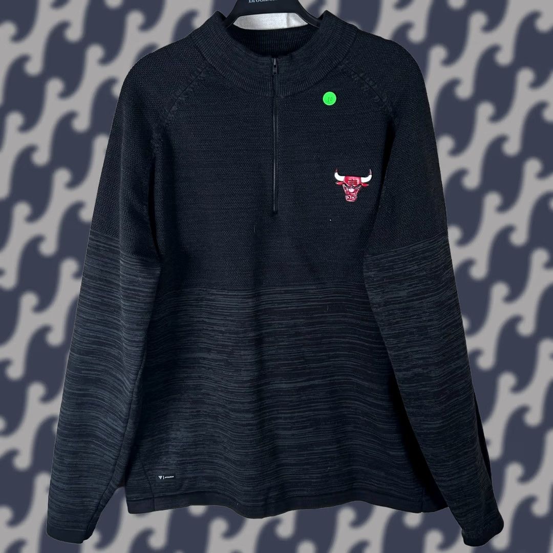 Vintage Levelwear Chicago Bulls NBA Mens XL Black 1/4 Zip Pullover Sweater Knit Top Size US XL / EU 56 / 4 - 1 Thumbnail