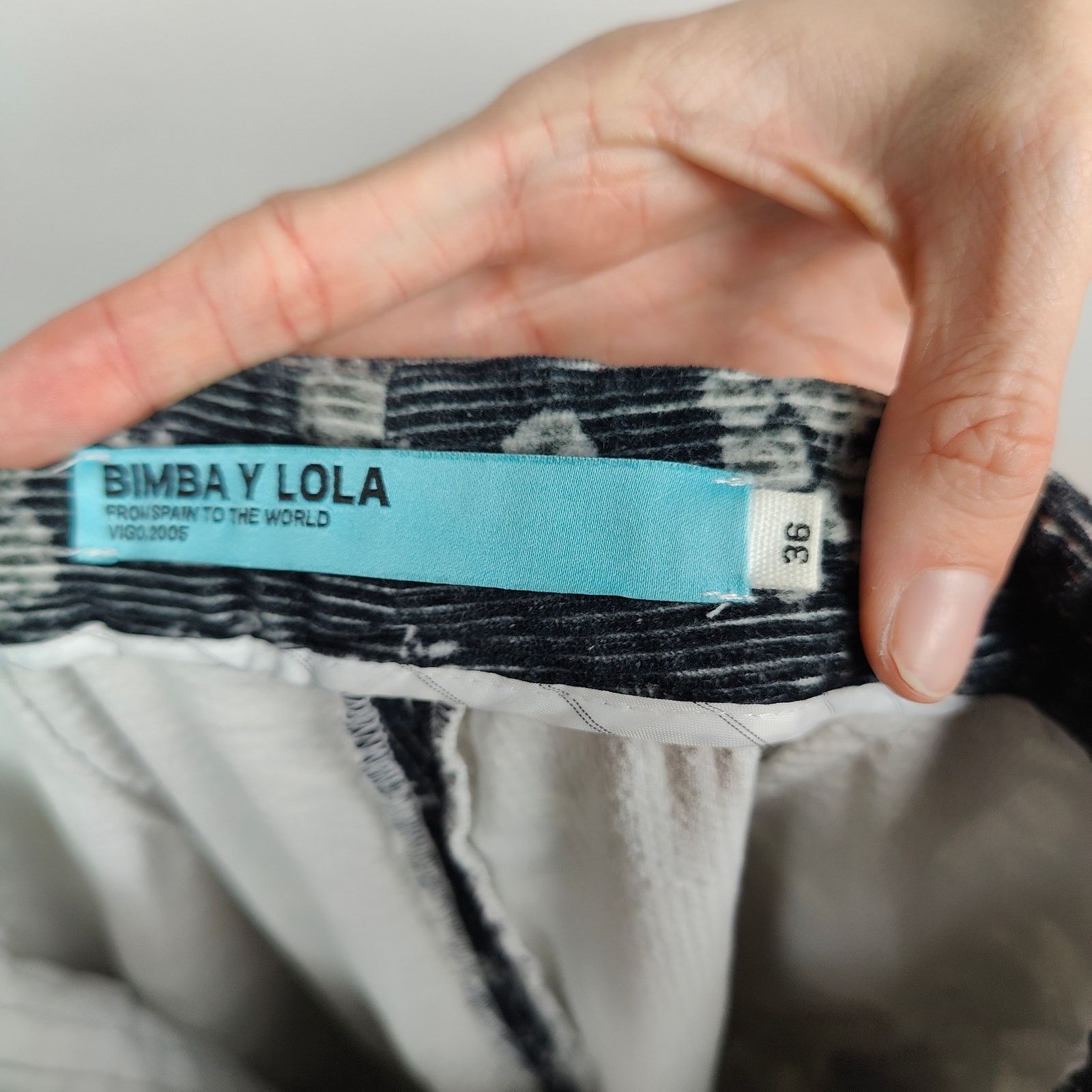 Other Bimba Y Lola Corduroy Pants Womens 36 Small Black Floral Size 28" / US 6 / IT 42 - 6 Thumbnail