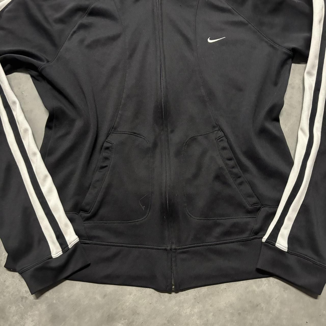 Nike × Vintage Crazy Vintage Y2K/2000s Black Nike Athletic Essential Track Zip Up Hoodie! Size M / US 6-8 / IT 42-44 - 3 Thumbnail