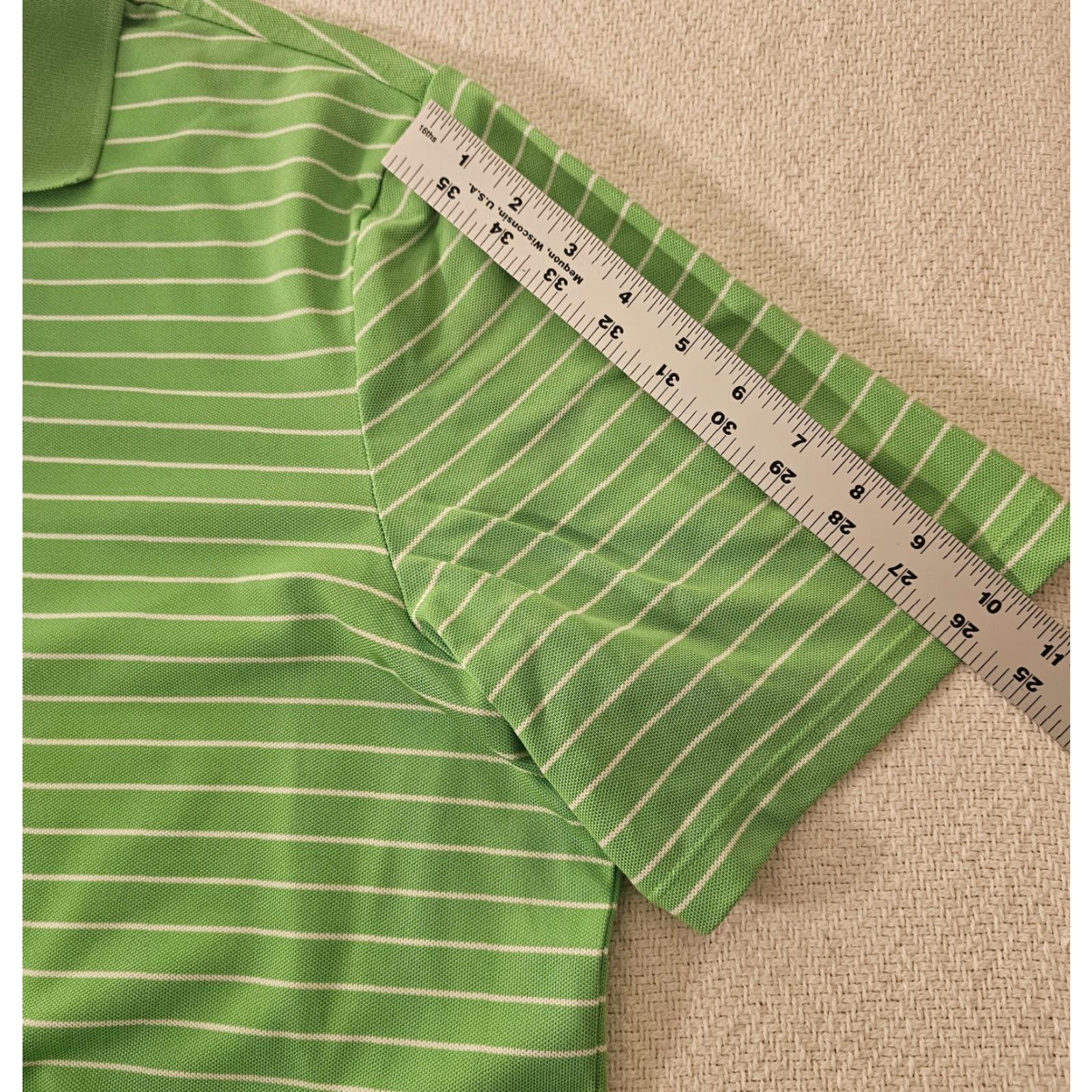 RLX Ralph Lauren RLX Ralph Lauren Polo Shirt Golf Striped Green Large Jersey Stretch Breathable Casual Size US L / EU 52-54 / 3 - 6 Thumbnail